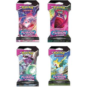 4 حزم TCG 10 Card Booster Pack Sword Shield 08 Fusion Strike in Kuwait