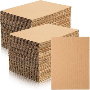 100 Pcs Corrugated Cardboard Sheets Set Corrugated Packaging Pads Paper Flat Cardboard Filler Inserts Sheet Pads Rectangle for Delivering Packing Separators Art Crafts Supplies (Brown, 4 x 6 Inch)
