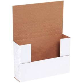 Aviditi White Easy-Fold Mailing Boxes, 9 5/8 x 6 5/8 x 2 1/2 Inches, Pack of 50, Crush-Proof, for Shipping, Mailing and Storing