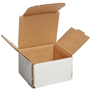 Aviditi White Corrugated Cardboard Mailing Boxes, 3 x 3 x 2 Inches, Pack of 50, Crush-Proof, For Shipping, Mailing and Storing