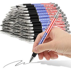 Tenare 16 Pcs American Flag Ballpoint Pen Patriotic Pens 1.0 mm Black Ink Ballpoint Pens Independence Day Gel Ink Pencil for USA Souvenirs American Gifts for Foreigners Veterans Memorial Day