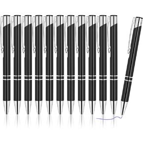 AUAUY Ballpoint Pens, 12 PCS Ballpoint Pens Funny Pen, Retractable Ballpoint Pens, Metal Comfortable Writing Pens 1 mm Black Ink Ballpoint Pens for Colleagues Teachers Adults Students (Black)