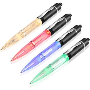 Glovion LED Light Pen, Lighted Ballpoint Pen Penlight for Nighttime Writing – White Light with Black Shell- Pack of 3 Pens