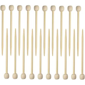 20Pcs Bamboo Marking Pins 2.65 Inch Long Single Pointed Knitting Needles Mini Marking Pins Knitting Accessories Crochet Supplies for Handmade Knitting DIY Projects