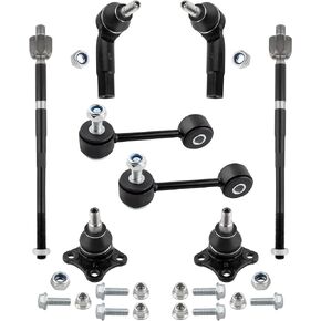 8pcs Front Suspension Kit Inner Outer Tie Rod End Sway Bar Link Lower Ball Joint Replacement 2003-2006 For Volkswagen For Golf 2001-2004 For Volkswagen For Jetta 2001-2007 For Volkswagen Type-1