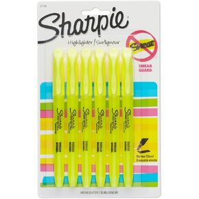 SHARPIE 27108PP Accent Pocket Style Highlighter, Fluorescent Yellow, 6-Pack