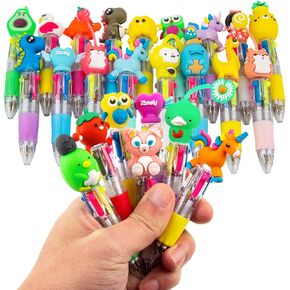 Multicolor Pen in One - 4-in-1 Cute Pens for Kids - 24 Ballpoint Pens for Birthdays and Children's Parties - Fun Gifts Assorted Lnk Kawaii Pens