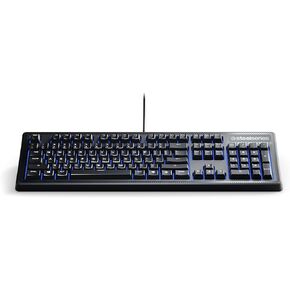 SteelSeries Apex 100 Gaming Keyboard - Tactile & Silent - Blue LED Backlit - Splash Resistant - Media Controls