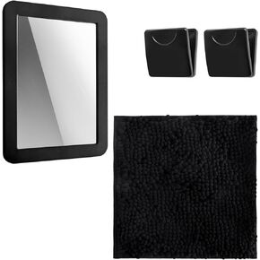 4 Piece Locker Accessories Locker Magnetic Mirror Magnetic Locker Accessories Set 10x10 Inch Square Locker Carpet, Locker Storage Accessory for School Lockers