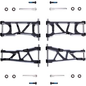Hobbypark Aluminum Suspension Arms Set (Front & Rear) Upgrades Parts for Arrma Typhon 3s BLX Big Rock, Replacement of AR330543 AR330540 (Black)