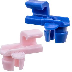 Rexka 10 Sets Door Handle Lock End Rod Clips Left Blue & Right Pink 3.9mm Rod / 7mm Hole for Honda Acura Civic CR-V Element Pilot Prelude - 72139-SW5-003 72111-S9V-A00 - Door Lock Rod Clip Inside Snap