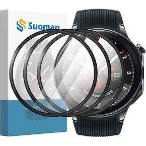 Suoman 3-Pack for Oneplus Watch 2 Screen Protector,[3D Full Coverage] 9H Ultra-thin Anti-Scratch Screen Protective for Oneplus Watch 2[Bubble Free]