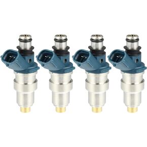 Fuel Injector 23250-75040 - Car Inner 2 Holes Engnie Fuel Injectors Nozzles - for Toyota Tacoma 1995-1999 2.4L Metal Silver Tone - 4 Pcs