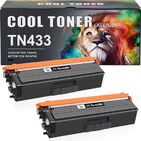 Cool Toner Compatible Toner Cartridge Replacement for Brother TN433BK TN433 TN431BK TN-433 for Brother MFC-L8900Cdw HL-L8360Cdw HL-L8260Cdw HL-L8360Cdwt 8900Cdw 8360Cdw Printer (Black, 2-Pack)