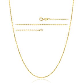 Jewlpire سلسلة ذهبية صلبة عيار 24 قيراط للنساء والفتيات، سلسلة كابل 1.2 مم سلسلة ذهبية إيطالية رفيعة وقوية ولامعة للنساء 18 بوصة in Kuwait