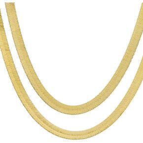 metaltree98 Hip Hop 14K Gold Plated 9 mm 24" / 30" Double Herringbone Chain