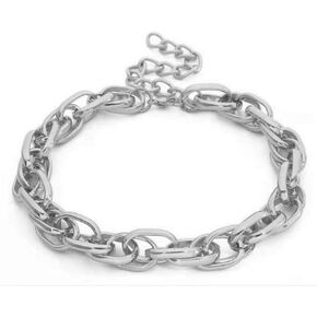 Chunky Chain Link Necklaces for Women Silver Punk Chunky Chain Statement Choker Necklace Jewelry