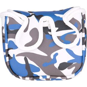 Blue Camouflage Golf Square Mallet Putter Head Cover with 2Ball Magnetic Closure for Center Shafts for Scotty Cameron