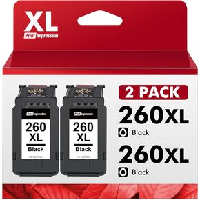 260XL Black Ink Cartridge Replacement for Canon PG-260 Black Ink Cartridge 260 Ink PG 260 XL Black Ink Cartridge Work for Canon TS6420a TS6420 TS5320 TR7020a TR7020 TR7022 TR7022a Printer (2 Black)
