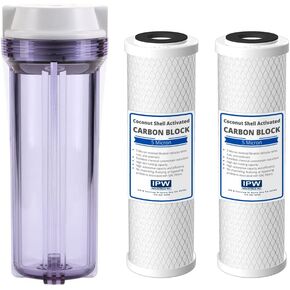 Compatible to Water Pur Company CCI-10CLW Filter Canister with 1/4" NPT ports and (2) CCI-10-Ca Water Filters by IPW Industries Inc.