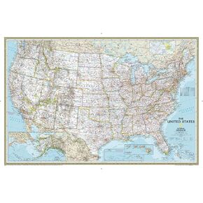 National Geographic: United States Classic Wall Map - Poster Size - 36 x 24 inches - Art Quality Print in Kuwait