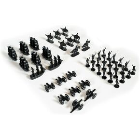 Napoleonic & Civil War Military Miniatures (Black): Plastic Toy Soldiers Set: Infantry, Cavalry, Artillery, Ships