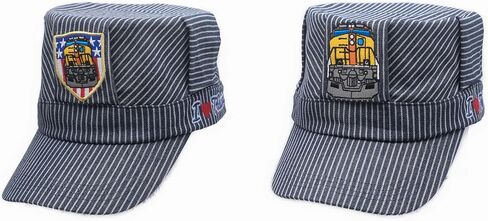 قبعة مهندس قطار السكك الحديدية المطرزة للبالغين السباق الكبير إلى برومونتوري بوينت يوتا 150 سبايك كحلي/أبيض in Kuwait