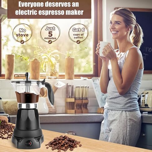وعاء قهوة كوبي من هوكيبر، صانع اسبريسو كهربائي، 6 أكواب كهربائية موكا، صانع محمول كافيتيراس إليكتريكاس، وعاء موكا كهربائي من الألومنيوم in Kuwait