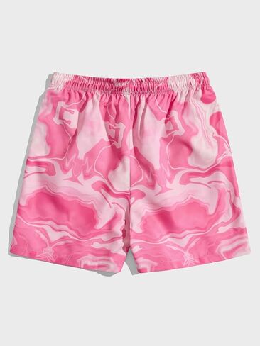 OYOANGLE Men's Graphic Print Drawstring Elastic Waist Shorts Casual Tie Dye Running Athletic Sport Shorts in Saudi Arabia