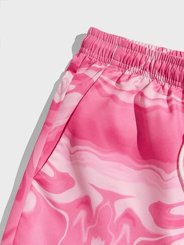 OYOANGLE Men's Graphic Print Drawstring Elastic Waist Shorts Casual Tie Dye Running Athletic Sport Shorts in Saudi Arabia