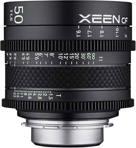 ROKINON XEEN Cf 50mm T1.5 Pro Cinema Lens with Carbon Fiber Construction & Luminous Markings for Sony E Mount in Saudi Arabia