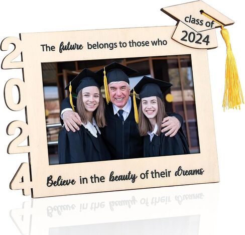 2024 Graduation Tassel Photo Frame for 4 x 6 Inches Pictures,wooden Inspirational Graduation Picture Frame Class of 2024 Graduation Shadow Box Picture Frame Gifts for Friend Party Decoration in Saudi Arabia