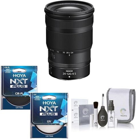 Nikon NIKKOR Z 24-120mm f/4 S Lens, Bundle with Hoya NXT Plus 77mm UV+CPL Filter Kit, Cleaning Kit in Saudi Arabia