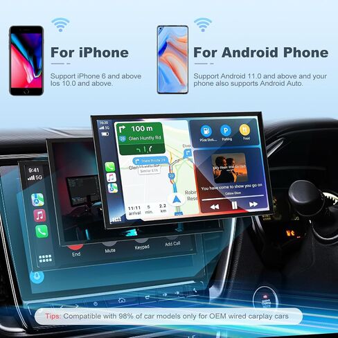 محول Carplay لاسلكي 4 في 1/محول Android تلقائي لاسلكي صندوق سحري سلكي لتوصيل وتشغيل دونجل Carplay اللاسلكي يدعم YouTube وNetflix وانعكاس الشاشة مناسب لنظام CarPlay السلكي ونظام Android التلقائي in Saudi Arabia