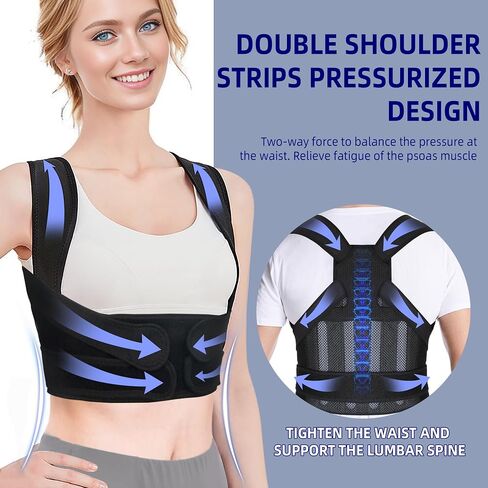 Back Brace Posture Corrector For Women and Men,Adjustable And Lightweight Full Back Support Brace,Scoliosis,Hunchback,Correction,Dowagers Hump,Thoracic,Spine Corrector(Large) in Saudi Arabia