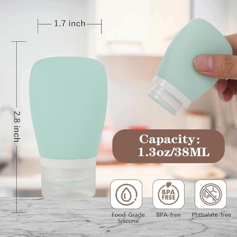4 عبوات 2 أونصة. اضغطي على زجاجات تتبيلة السلطة باستخدام فرشاة التنظيف | حاوية تتبيلة سلطة صغيرة جاهزة للاستخدام | زجاجات بهار زجاجة صلصة محمولة | سيليكون صالح للطعام، خالٍ من مادة BPA in Kuwait