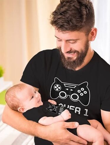Tstars Gamer أبي وابنه قمصان متطابقة، ملابس يوم الآباء، لاعب 1 و2، أبي وأنا in Saudi Arabia