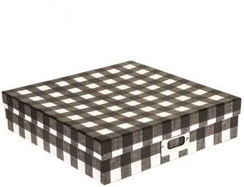 Black & White Buffalo Check Storage Box - Large Archival Organize box in Kuwait