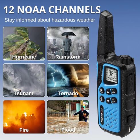 Radioddity FS-T7 Walkie Talkies for Adults Kids Long Range Rechargeable Walky Talky FRS NOAA Two Way Radio, License Free with VOX, USB-C Charging, Flashlight, for Camping Hiking, 2 Pack in Saudi Arabia