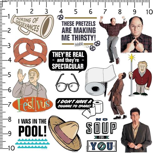 Seinfeld 2nd Variety 50ct Vinyl Large Deluxe Stickers Variety Pack - Laptop, Water Bottle, Scrapbooking, Tablet, Skateboard, Indoor/Outdoor in Kuwait