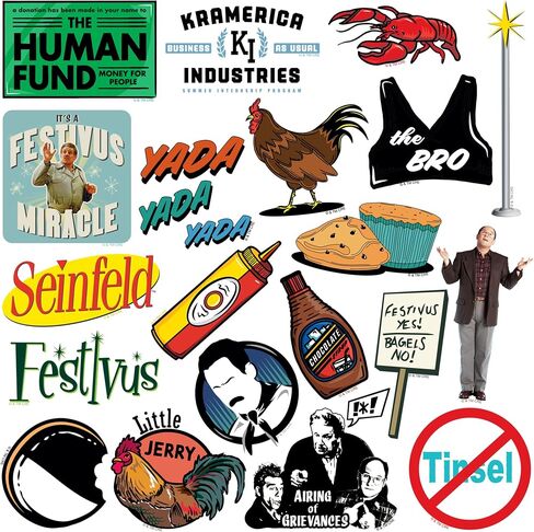 Seinfeld 2nd Variety 50ct Vinyl Large Deluxe Stickers Variety Pack - Laptop, Water Bottle, Scrapbooking, Tablet, Skateboard, Indoor/Outdoor in Kuwait