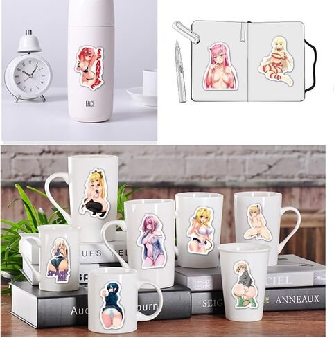 50PCS Anime Sexy Girl Laptop Stickers for Adult, Waterproof Decals Stickers for Water Bottle Laptop Car Bike Luggage Trolley Case Decoration Skateboard Motorcycle (Sexy Girl Stickers Style3) in Saudi Arabia