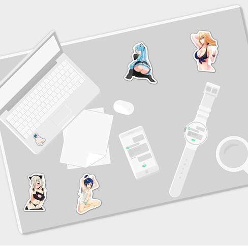50PCS Anime Sexy Girl Laptop Stickers for Adult, Waterproof Decals Stickers for Water Bottle Laptop Car Bike Luggage Trolley Case Decoration Skateboard Motorcycle (Sexy Girl Stickers Style3) in Saudi Arabia