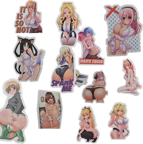 50PCS Anime Sexy Girl Laptop Stickers for Adult, Waterproof Decals Stickers for Water Bottle Laptop Car Bike Luggage Trolley Case Decoration Skateboard Motorcycle (Sexy Girl Stickers Style3) in Saudi Arabia