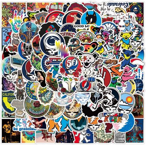 100pcs Trippy Stickers for Water Bottles Skateboard Laptop Phone Luggage Case Guitar,Waterproof Vinyl Band Graffiti Decals for Kids Teens Adults in Saudi Arabia