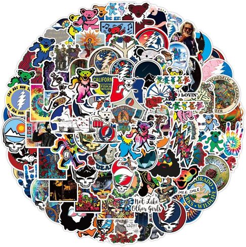 100pcs Trippy Stickers for Water Bottles Skateboard Laptop Phone Luggage Case Guitar,Waterproof Vinyl Band Graffiti Decals for Kids Teens Adults in Saudi Arabia