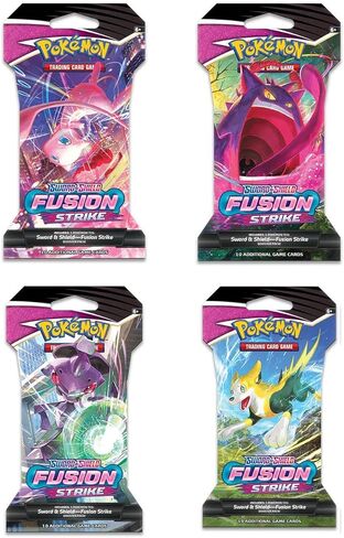 4 حزم TCG 10 Card Booster Pack Sword Shield 08 Fusion Strike in Kuwait