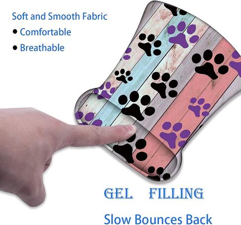 Ergonomically Upgraded Keyboard Wrist Rest and Comfortable Wrist Rest Gel Mouse Pad Set, Non-Slip Rubber Base and Cute Coaster, for Work, Game Home, Black and Purple Dog Paw in Saudi Arabia