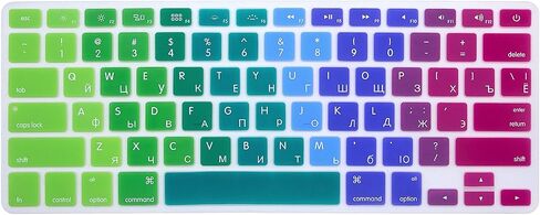 Russian Language Silicone Keyboard Cover Skin for MacBook Air 13,for MacBook Pro 13/15/17(with or w/Out Retina Display,2015 or Older Version)&for iMac Older USA Layout Keyboard Protector-Black in Saudi Arabia