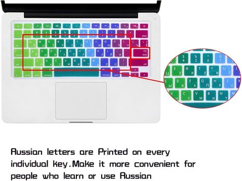 Russian Language Silicone Keyboard Cover Skin for MacBook Air 13,for MacBook Pro 13/15/17(with or w/Out Retina Display,2015 or Older Version)&for iMac Older USA Layout Keyboard Protector-Black in Saudi Arabia